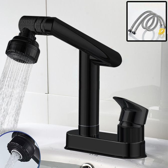 Kalsten | Modern Style Sink Faucet Copper Handle Low Arc Pull-Out Sink Faucet