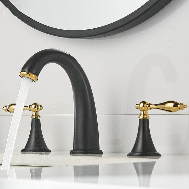 Kalsten | Modern widespread sink faucet Simple bathroom double handle faucet with lever handle