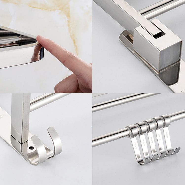 Kalsten | Contemporary bathroom accessory set made of chrome-plated stainless steel with bathrobe hooks/towel rail