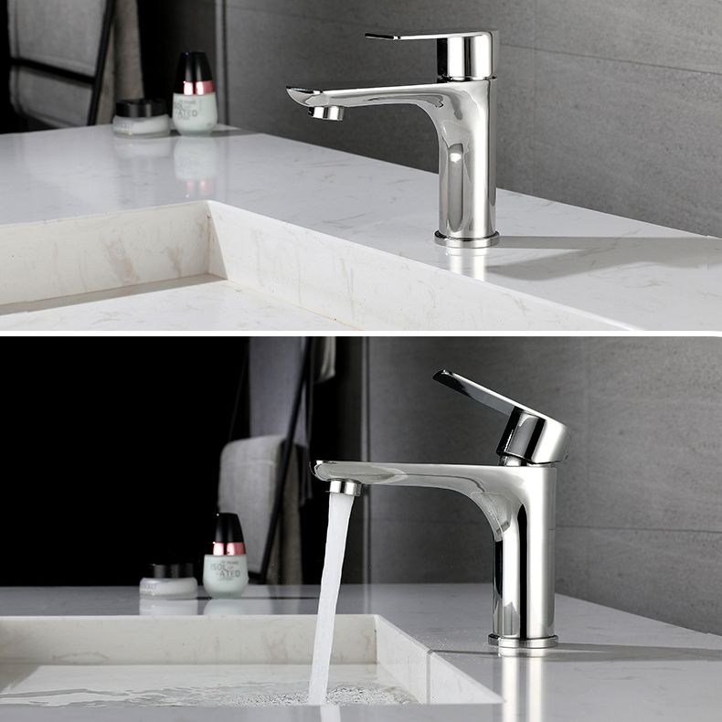 Modern Copper Single-Handle Low Arc Vessel Faucet for Home