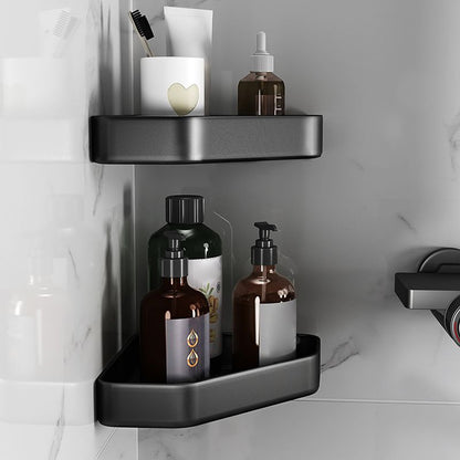 Matte black bathroom accessory set Modern anti-rust 1/2/3-piece bathroom shelf