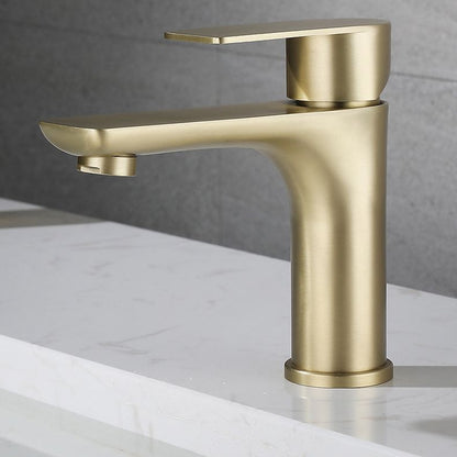 Modern Copper Single-Handle Low Arc Vessel Faucet for Home