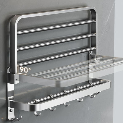 BowLift | Polished Chrome Modern Bathroom Accessory Set in Stainless Steel with Bath Shelf/Towel Bar