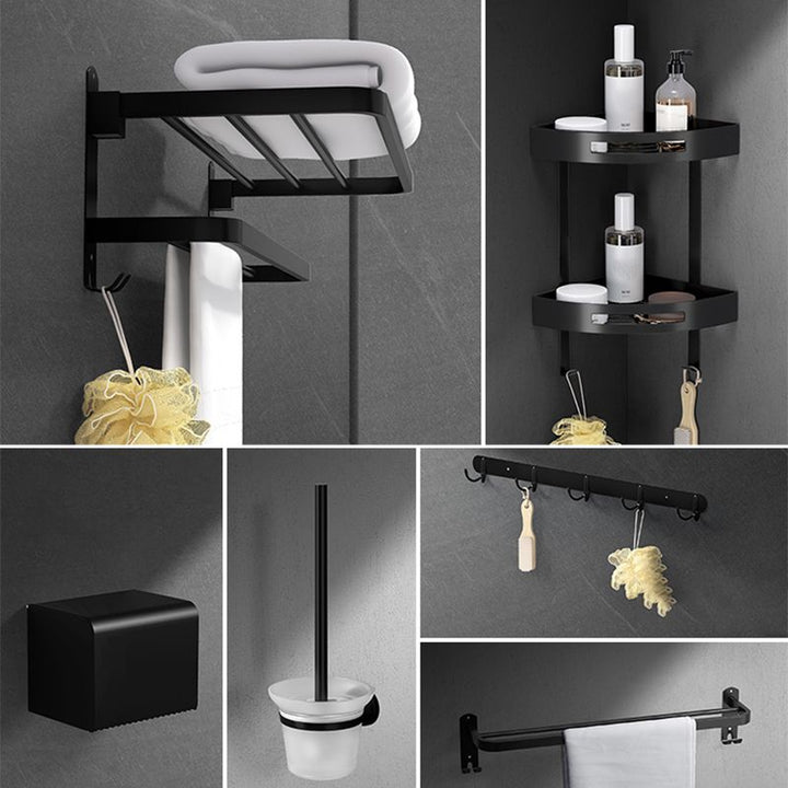Kalsten | Black modern bathroom accessory set stainless steel bathroom fittings