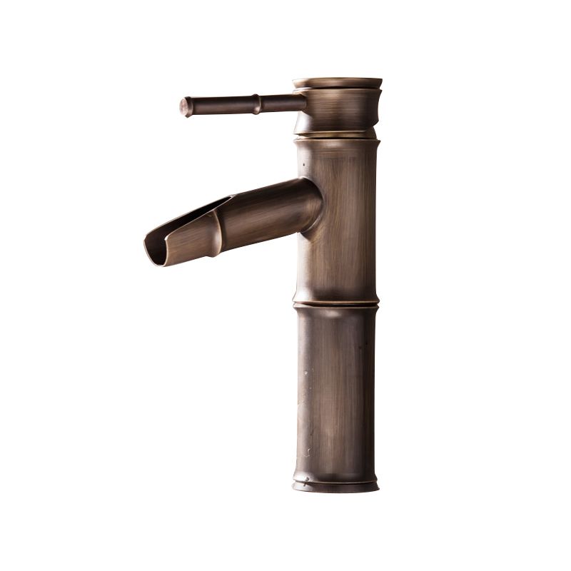 BowLift | Farmhouse-style vessel sink bathroom faucet round brass faucet