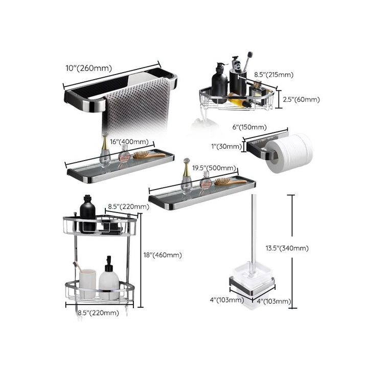 Kalsten | 5-piece modern bathroom accessories as single item or in set Polished chrome bathroom set