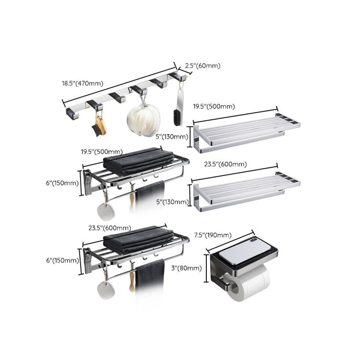 Kalsten | 5-piece modern bathroom accessories as single item or in set Polished chrome bathroom set