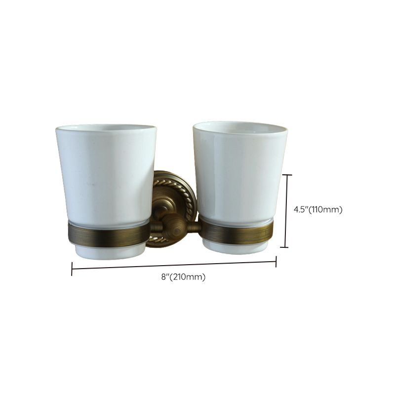 Kalsten | Worn Brass Traditional Bathroom Set with Bath Shelf/Paper Holder & Towel Bar