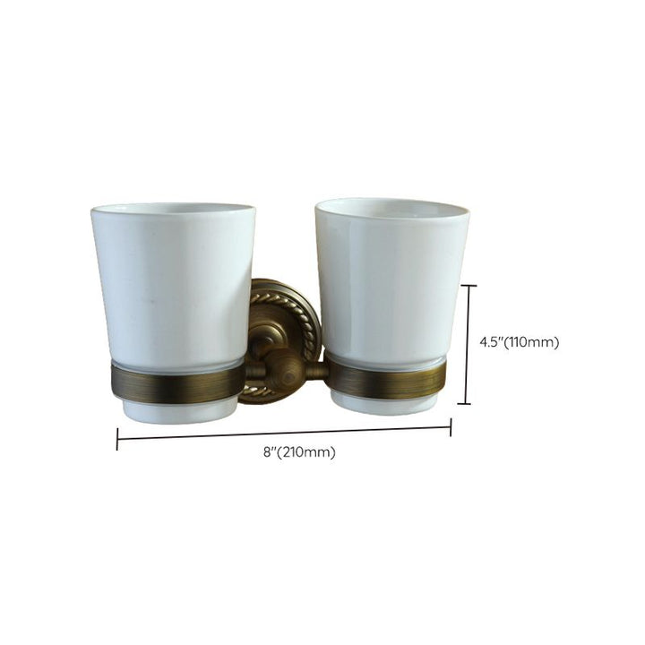 Kalsten | Worn Brass Traditional Bathroom Set with Bath Shelf/Paper Holder & Towel Bar