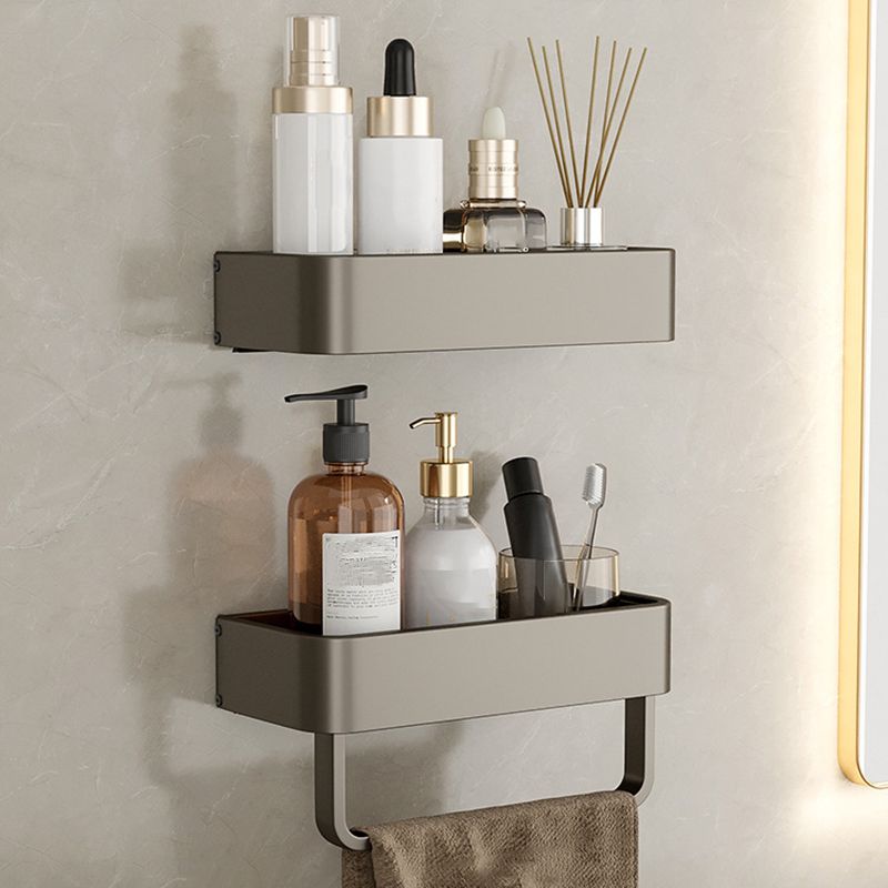 Kalsten | Contemporary Aluminum Bathroom Accessory Set Gray Bath Shelf