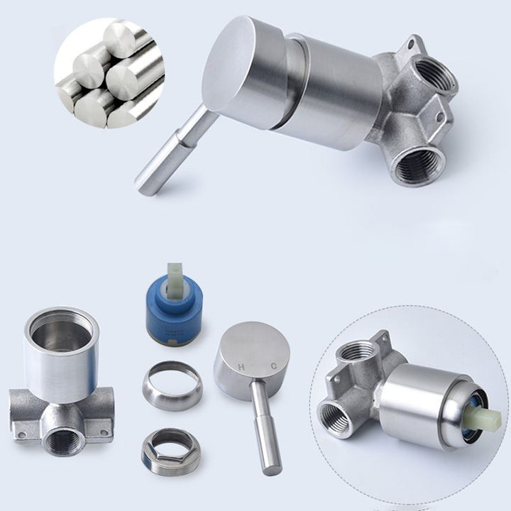 Kalsten | Stainless Steel Shower Combination Round Fixed Shower Head with Shower Arm