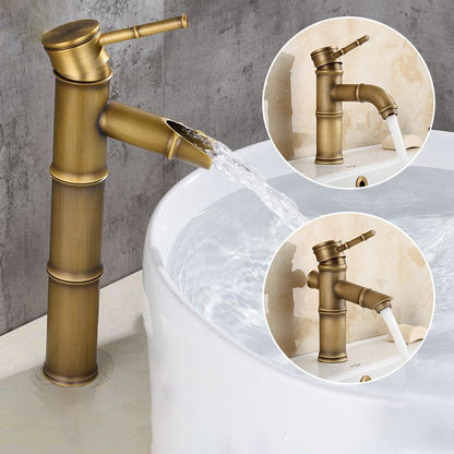 BowLift | Farmhouse Brass Bathroom Faucet With Lever Handle Single Hole Sink Faucet