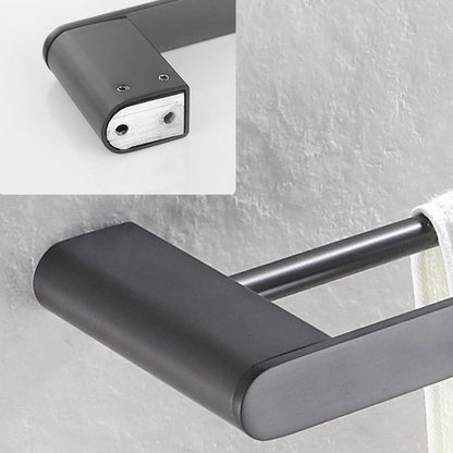 BowLift | 5-piece modern bathroom accessory set made of stainless steel with towel rail/robe hooks/toilet paper holder