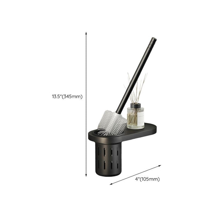 Kalsten | Contemporary bathroom accessory set with black finish and bath shelf/towel bar