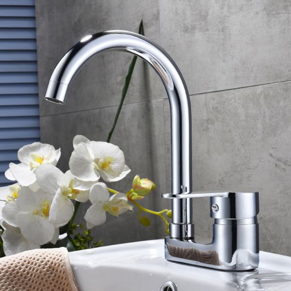 Kalsten | Chrome Round Washbasin Faucet with Swivel Spout for the Bathroom