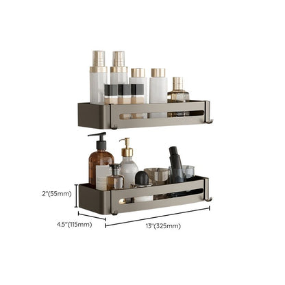 Skanto | Modern Aluminum Bathroom Accessory Set Gray Bathroom Shelf System