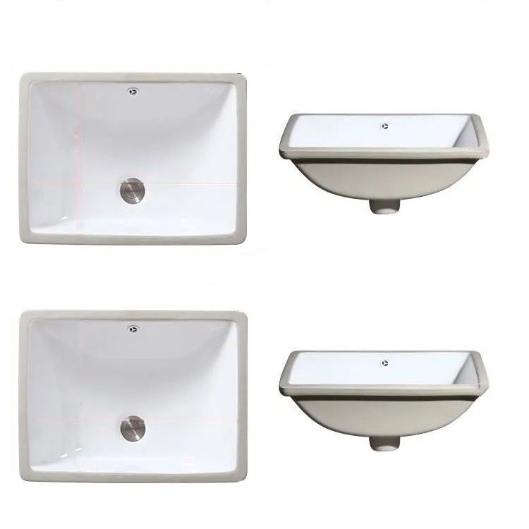 Kalsten | Modern Under-mount Sink Oval Porcelain with Pop-Up Drain Sink