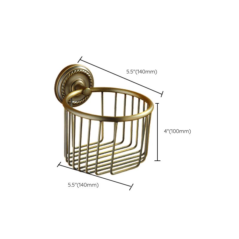 Kalsten | Worn Brass Traditional Bathroom Set with Bath Shelf/Paper Holder & Towel Bar