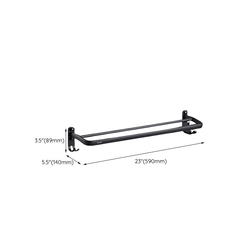Kalsten | Contemporary bathroom accessory set with black finish and bath shelf/towel bar