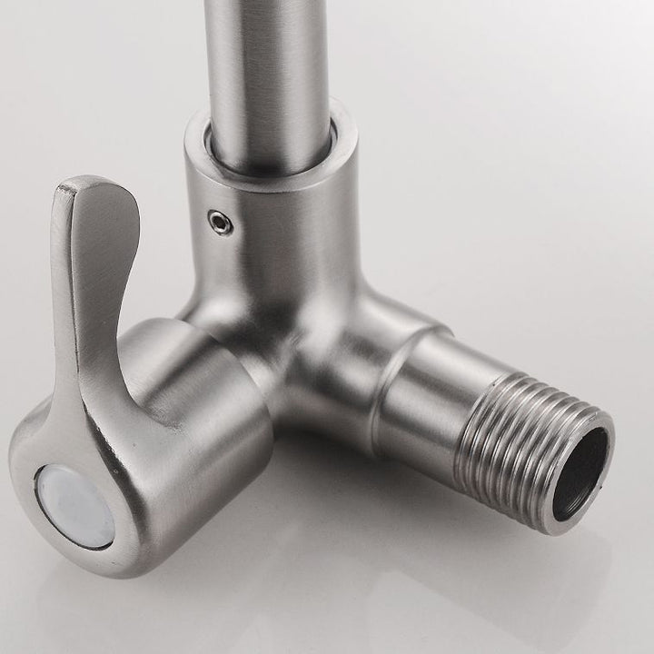 Kalsten | Modern Bridge Water Faucet 304 Stainless Steel Knob Handle Swivel Spout Wall Mounted Faucet