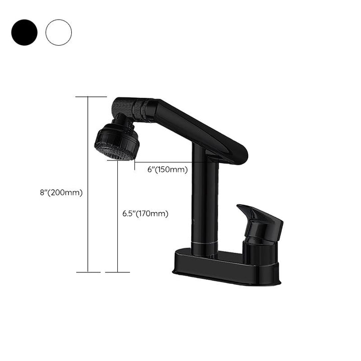 Kalsten | Modern Style Sink Faucet Copper Handle Low Arc Pull-Out Sink Faucet