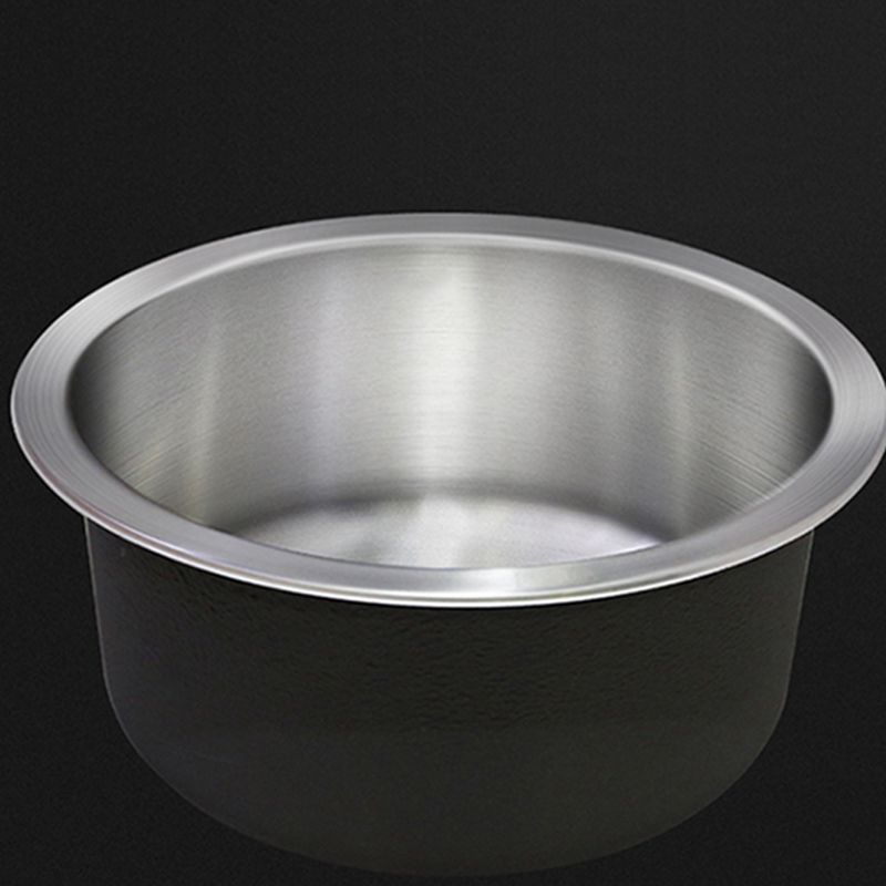 Kalsten | Contemporary Single Bowl Kitchen Sink Round Stainless Steel Sink with Drain Strainer Set