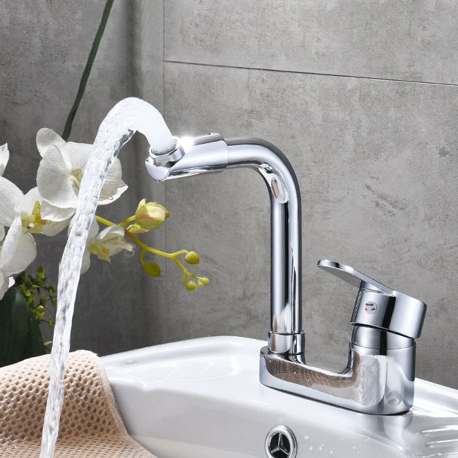 Kalsten | Chrome Round Washbasin Faucet with Swivel Spout for the Bathroom