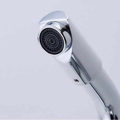 BowLift | Chrome Round Washbasin Faucet with Swivel Spout for the Bathroom