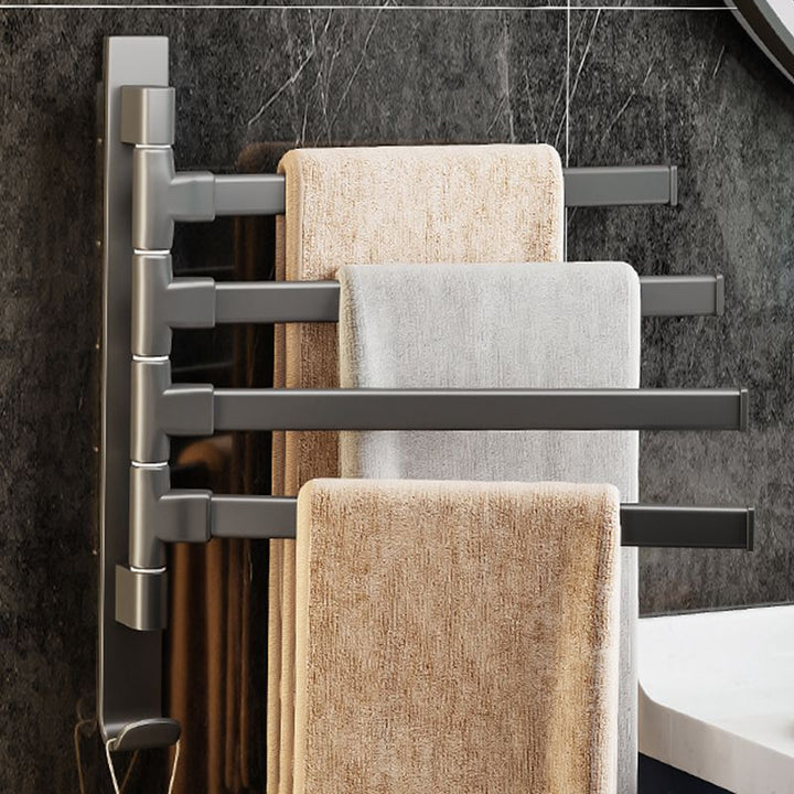 Kalsten | Contemporary Gray Bathroom Accessory Set Aluminium Towel Holder