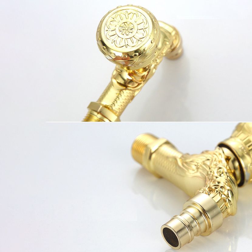 Skanto | Skanto Vintage Classic Faucet Water Lock Single Handle Dragon Engraving Wall Mounted Faucet