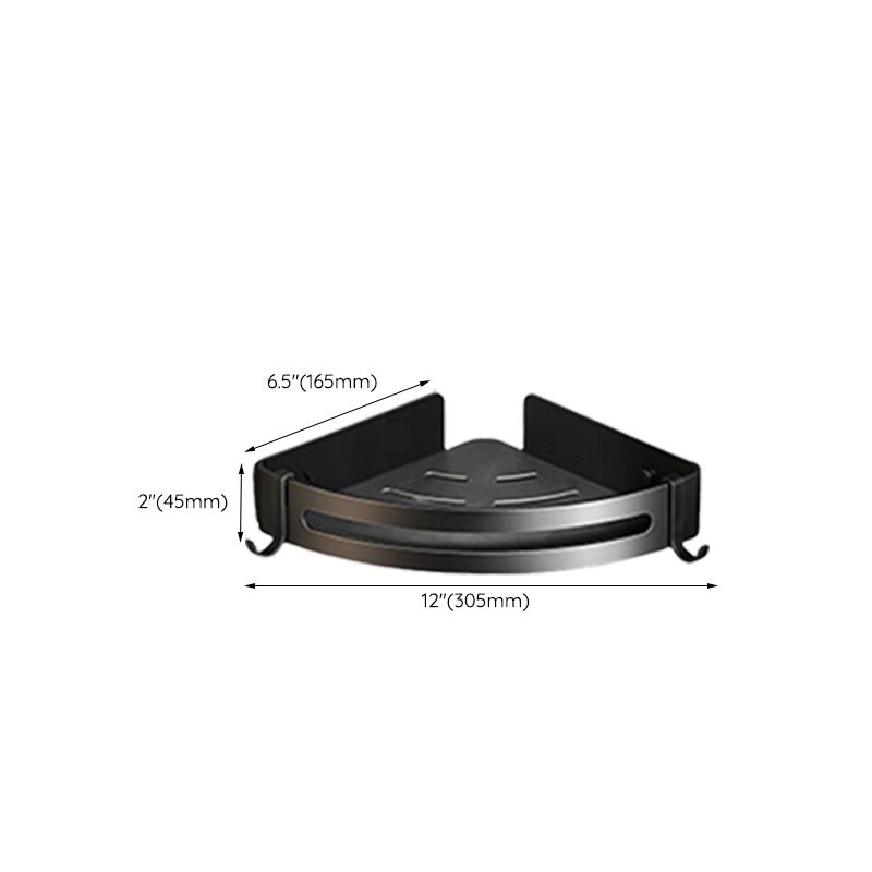 Kalsten | Contemporary bathroom accessory set with black finish and bath shelf/towel bar