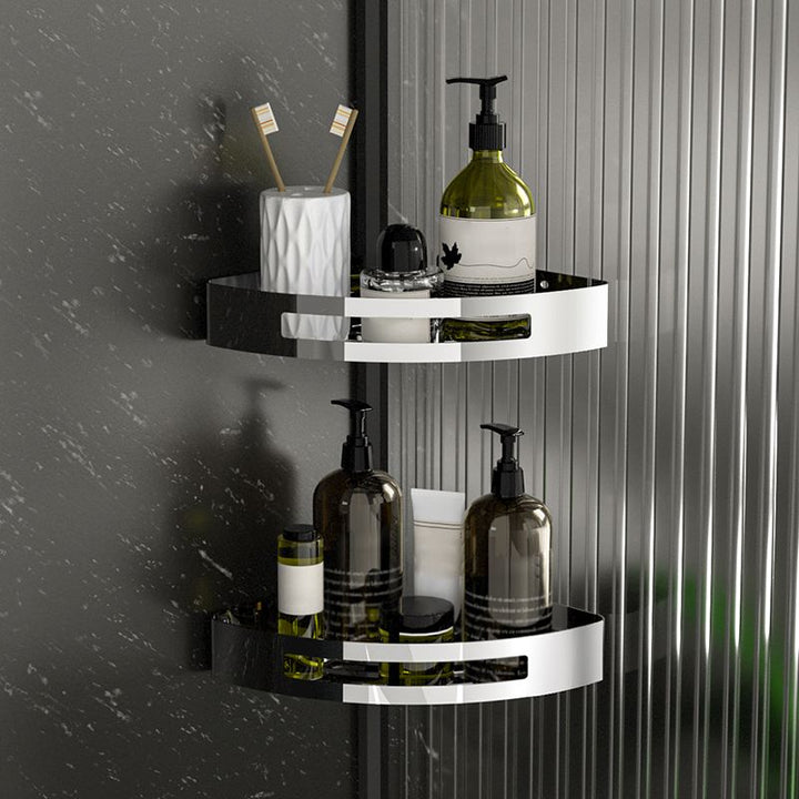 Kalsten | Polished Chrome Modern Bathroom Accessory Set Stainless Steel Triangular Bath Shelf
