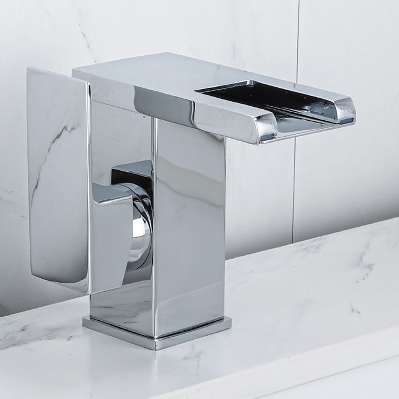 Kalsten | Waterfall basin mixer tap square lever handle with LED three-color light