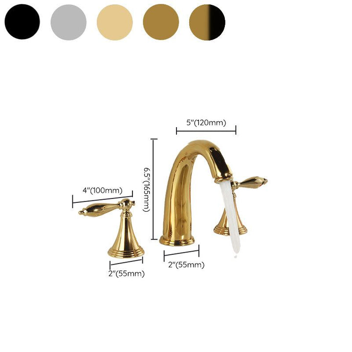 Kalsten | Modern widespread sink faucet Simple bathroom double handle faucet with lever handle