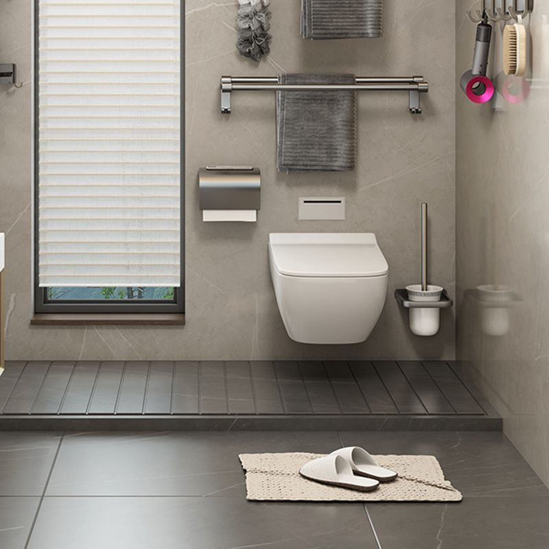 Contemporary Bathroom Accessory Set Grey Aluminium Bathroom Accessory Set