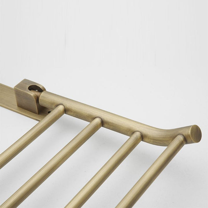 Kalsten | Worn Brass Traditional Bathroom Set with Bath Shelf/Paper Holder & Towel Bar