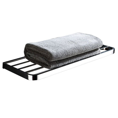 BowLift | Polished Chrome Modern Bathroom Accessory Set made of Stainless Steel Towel Holder/Soap Dish