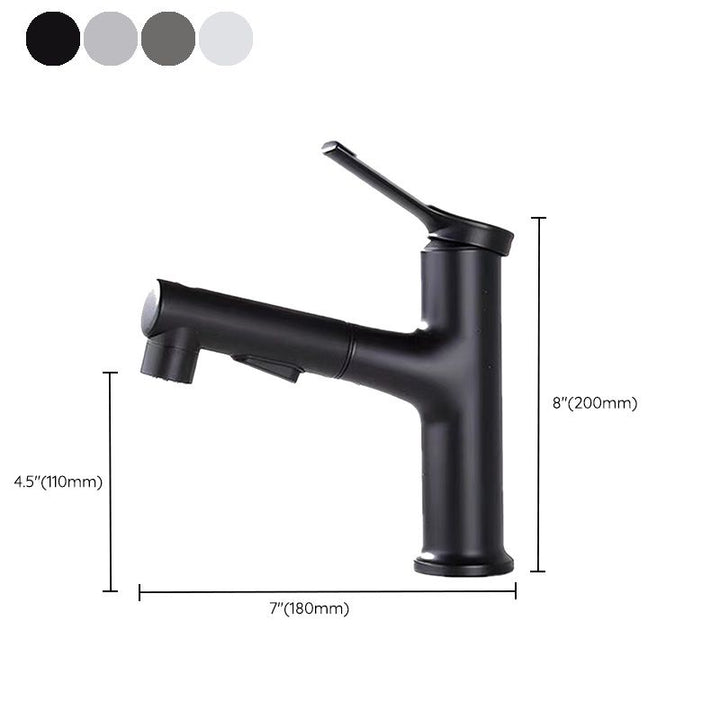 Kalsten | Contemporary Sink Faucet Plian Low Arc Center-Set Bathroom Faucet