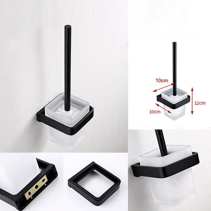 BowLift | Black Bathroom Accessories Hardware Set with Towel Rail and Bath Shelf