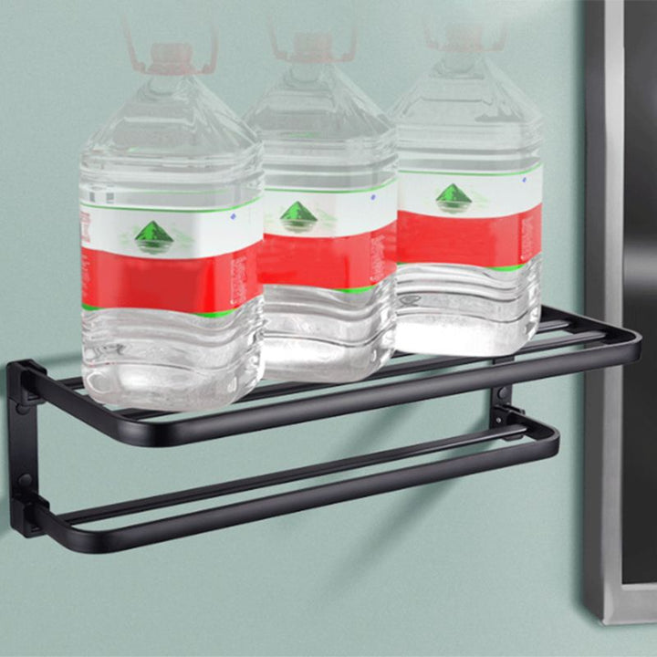 Kalsten | Modern Bathroom Accessory Set Matte Black/Grey Bathroom Shelf/Towel Holder & Paper Holder