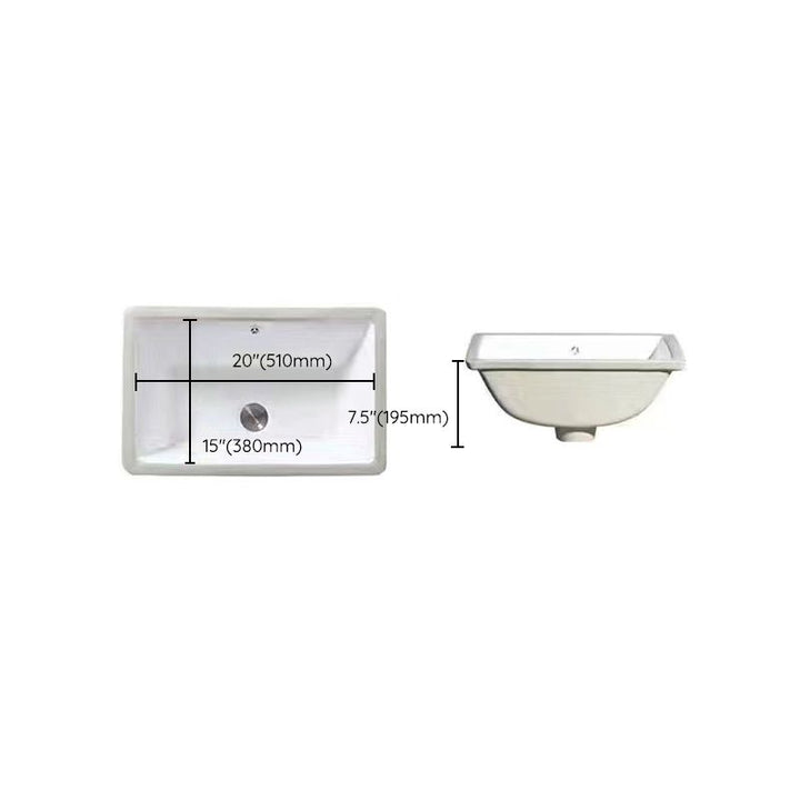 Kalsten | Modern Under-mount Sink Oval Porcelain with Pop-Up Drain Sink