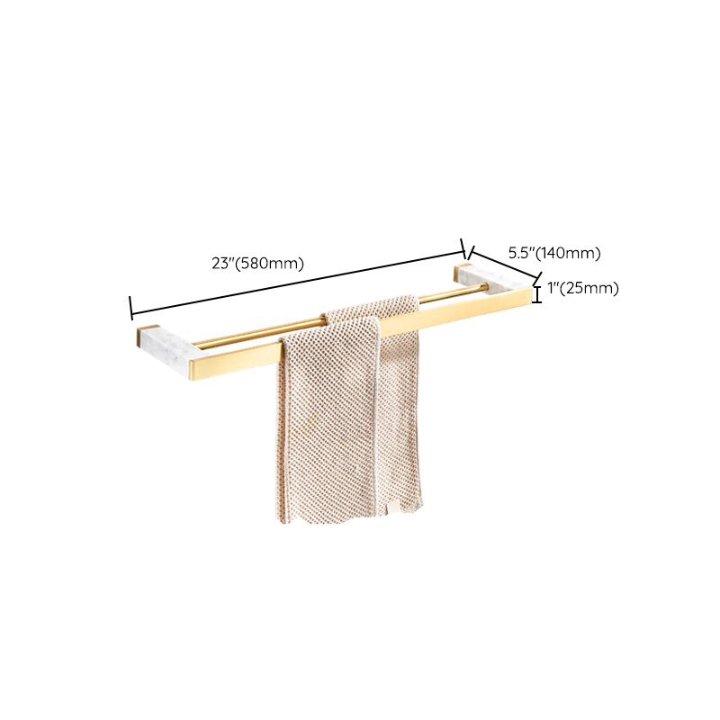 Kalsten | Brushed Brass Bathroom Accessory Set Metal & Marble Bathroom Hardware Set with Bathtub Shelf