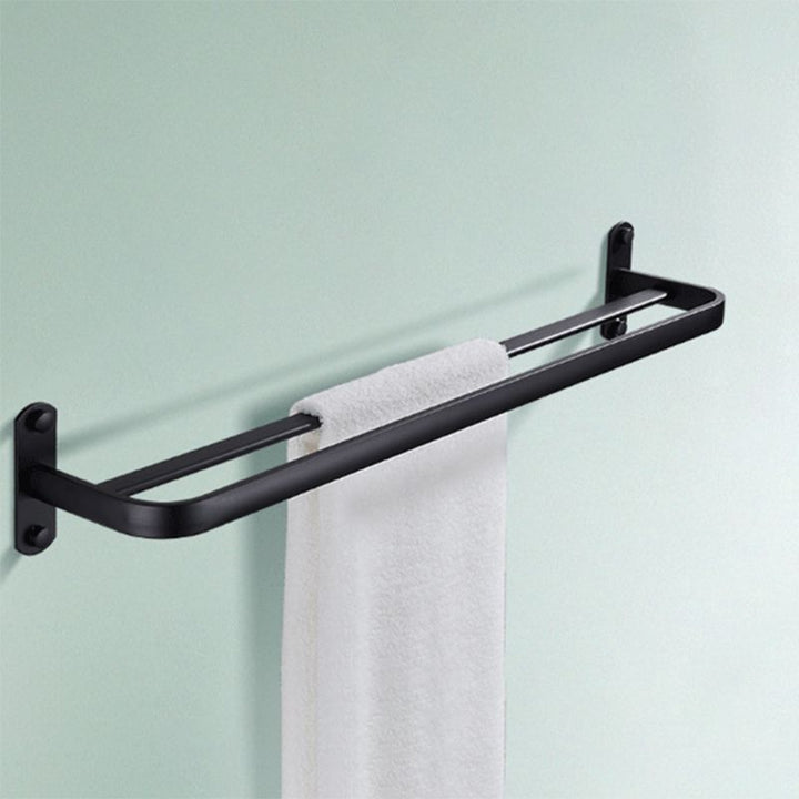 Kalsten | Modern Bathroom Accessory Set Matte Black/Grey Bathroom Shelf/Towel Holder & Paper Holder