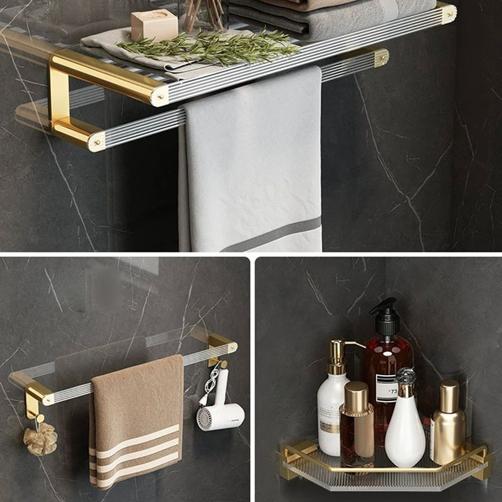 Kalsten | Modern Bathroom Accessory Set Bathroom Shelf Gold Towel Holder Bathroom Hardware Set