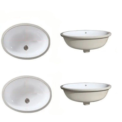 Kalsten | Modern Under-mount Sink Oval Porcelain with Pop-Up Drain Sink