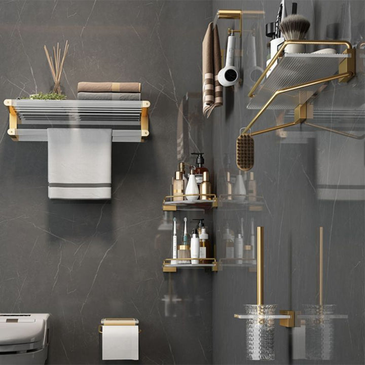 Kalsten | Modern Bathroom Accessory Set Bathroom Shelf Gold Towel Holder Bathroom Hardware Set