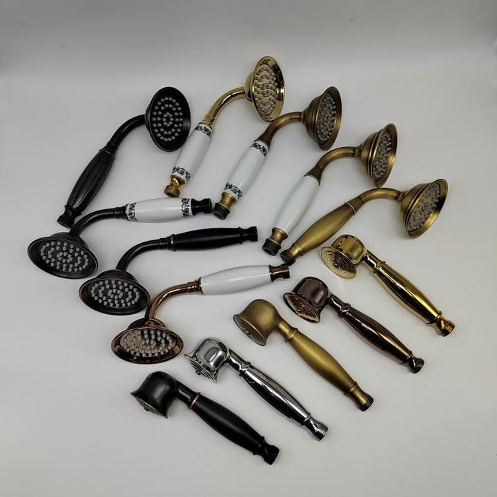 Kalsten | Traditional Handheld Shower Head with Hose Polished Brass Wall Mounted Shower Head