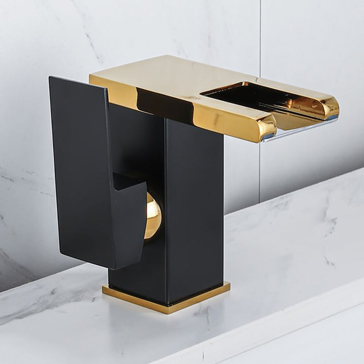Kalsten | Waterfall basin mixer tap square lever handle with LED three-color light