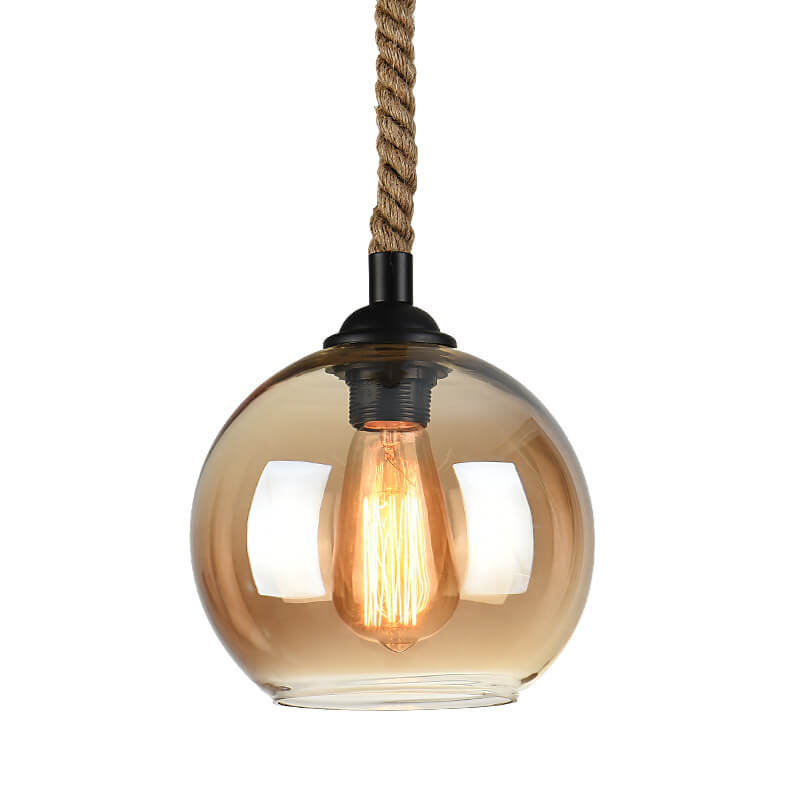 Pendant Light Glass Rope 9.8 in Adjustable Hallway Living Room Bedroom Modern Ceiling Lamp | Kalsten