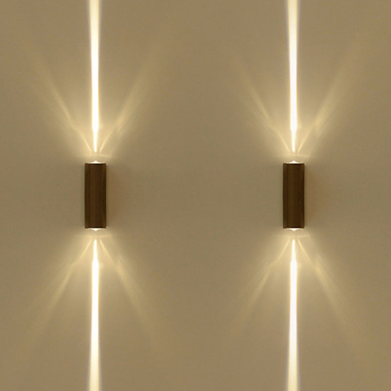 Metallic Rectangular Wall Sconce Light Simple Style 2 Lights Black Finish Wall Lamp in Warm/White Lighting for Hotel | Kalsten